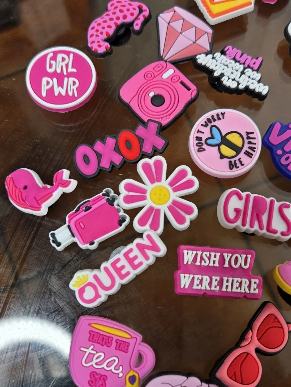 Pink 'BAE' Kids Charm Shoe & Bag Accessory